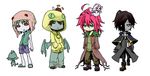  :&lt; black_hair book boots coat cross cthulhu cthulhu_mythos frown gloves green_eyes hands_in_pockets hastur highres hood hoodie insect long_hair lovecraft male male_focus multicolored_eyes multiple_boys nyarlathotep open_mouth personification purple_eyes red_eyes red_hair sandals sca07cpm0005tm short_hair smirk vulthoom wings 