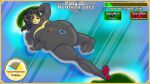  16:9 anthro atelierphos bear black_bear black_body black_fur city digital_media_(artwork) english_text fur gameplay_mechanics group hi_res krita_(artwork) macro male mammal micro overweight text ursine videogame_setting vore weight_gain widescreen 
