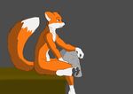  absurdly_absurd_res canine fox fur grey_background hi_res male mammal nude orange orange_fur plain_background sitting solo tail unknown_artist 