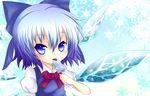  blue_eyes blue_hair cicin cirno food hair_ribbon ice_cream ribbon solo touhou wings 