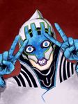  blue_eyes cape gloves lips lunatic_(tiger_&amp;_bunny) male_focus mask sakurai_haruto solo tiger_&amp;_bunny v yuri_petrov 