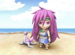  armband beach chibi day faris_scherwiz final_fantasy final_fantasy_v headband kimakura mr._metabo purple_eyes purple_hair syldra 