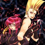  glasses king_of_fighters lyzer m.u.g.e.n mugen_(game) nikaido_benimaru red_hair redhead snk 