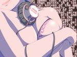  breast_hold breasts cleavage close-up covering english headphones large_breasts lips smile solo tattoo vocaloid yuzuki_kei 