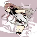  asahil bad_id bad_pixiv_id brown_eyes brown_hair gloves headset long_hair robot_joints sf-a2_miki solo striped striped_gloves striped_legwear thighhighs vocaloid 