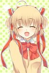  blonde_hair closed_eyes kamikita_komari little_busters! open_mouth school_uniform short_hair solo touon twintails 