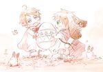  america_(hetalia) animal_ears ashita_no_kaze axis_powers_hetalia bird blonde_hair blue_eyes bunny child easter egg green_eyes happy male_focus multiple_boys open_mouth sketch united_kingdom_(hetalia) younger 