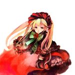 bad_id bad_pixiv_id blonde_hair blue_eyes bonnet bow dress drill_hair flower long_hair out_(sxd) rose rozen_maiden shinku solo twintails 