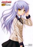  absurdres angel_beats! blue_hair highres long_hair na-ga school_uniform tachibana_kanade tenshi_(angel_beats!) yellow_eyes 