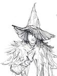 1girl demon&#039;s_souls demon's_souls female from_software hat ikeda_masateru long_hair masateru_ik monochrome sketch solo souls_(from_software) witch_hat yuria_the_witch 