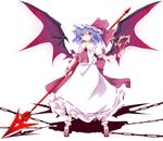  bad_id bad_pixiv_id bat_wings blue_hair hat kurono_yuzuko red_eyes remilia_scarlet short_hair solo spear_the_gungnir touhou wings 