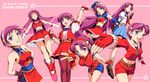  alternate_costume alternate_hairstyle asamiya_athena bad_id bad_pixiv_id bare_shoulders boots character_name costume_chart fingerless_gloves gloves hair_ornament hairband knee_boots midriff multiple_persona navel pantyhose pink_background purple_eyes purple_hair red_hairband satoshi_(artist) school_uniform serafuku short_hair shorts skirt star star_hair_ornament the_king_of_fighters the_king_of_fighters_'97 the_king_of_fighters_'99 the_king_of_fighters_2000 the_king_of_fighters_2001 the_king_of_fighters_2002 the_king_of_fighters_2003 the_king_of_fighters_xi 