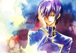  bad_id bad_pixiv_id code_geass lelouch_lamperouge male_focus muxiaying purple_hair solo traditional_media watercolor_(medium) 