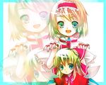  alice_margatroid aqua_eyes bad_id bad_pixiv_id blonde_hair blue_nails capelet doll frills hair_ribbon hairband nail_art nail_polish open_mouth parody ribbon shanghai_doll short_hair solo style_parody touhou wings yutazou zoom_layer 