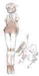  brown kikumaru_bunta misaka_mikoto monochrome multiple_girls panties pantyshot school_uniform shirai_kuroko simple_background skirt striped striped_panties sweater_vest to_aru_kagaku_no_railgun to_aru_majutsu_no_index underwear white_background 