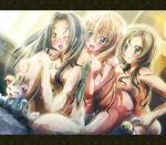  :d animal_ears ass bath black_hair blue_eyes blush breasts brown_hair cat cat_ears cat_tail closed_eyes convenient_arm green_eyes green_towel hair_censor heart highres holding holding_towel houjou_hibiki hummy_(suite_precure) inoshishi_(ikatomo) kurokawa_eren letterboxed long_hair medium_breasts minamino_kanade multiple_girls nude one_eye_closed open_mouth orange_hair precure seiren_(suite_precure) smile suite_precure tail towel yellow_eyes 