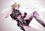  barnaby_brooks_jr blonde_hair broken_glass closed_eyes floating glass male_focus peggy power_armor power_suit solo spoilers superhero tiger_&amp;_bunny 