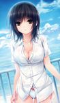  aoyama_sumika bikini breasts cleavage coffee-kizoku duplicate original see-through shirt swimsuit wet 