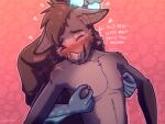 alien alien_humanoid anthro bat big_ears big_nose blind blind_eye blush clothing digital_media_(artwork) disability duo eng eye_scar eyewear facial_scar fangs female flat_chested foreplay glasses glowing_glasses hair happy heart_symbol hi_res humanoid jai_(solarlewds) lily_(solarlewds) male male/female mammal nipple_fetish nipple_play nipples no_shirt romantic romantic_couple scales scar simple_background skinny solarlewds teeth text