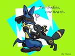  boy girl heart kiss love lucario pok&eacute;mon pokemon umbreon 