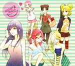  1010133 6+girls alternate_costume blonde_hair blue_eyes bracelet brown_eyes brown_hair double_bun dress earrings food glasses green_eyes hair_ornament hair_over_one_eye hairclip haruno_sakura heart hyuuga_hinata ice_cream icecream jewelry karin_(naruto) long_hair multiple_girls naruto naruto_shippuuden pink_hair ponytail purple_eyes purple_hair quad_tails red_eyes red_hair shorts smile striped stripped temari tenten tongue yamanaka_ino 