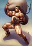  bag fundoshi fundoshi, male male, male_focus male_only, muscle muscle, sweat sweaty, 