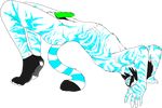  alpha_channel blue blue_markings body_hair box-of-chalk cum erection feline fur green green_penis happy_trail male mammal markings penis precum scar solo stretching stripes thelightforest tiger white_fur 