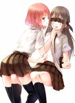  bad_id bad_pixiv_id bdsm black_hair black_legwear blindfold blush bondage bound bound_wrists finger_in_mouth kneehighs kujou_negi_(minto_p) long_hair multiple_girls open_clothes open_shirt original pink_hair saliva saliva_trail school_uniform shirt short_hair simple_background skirt thighhighs uniform yuri 