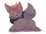  anus artist_request blue_eyes blush furry pokemon solo zorua 