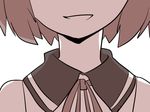  :d brown_hair collar head_out_of_frame open_mouth ribbon short_hair simple_background smile solo touhou toyosatomimi_no_miko upper_body white_background yetworldview_kaze 