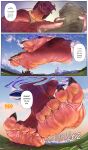  5_toes 6o6furrart absurd_res anthro city city_crushing city_destruction cityscape claws clothing comic destruction dialogue dirty dirty_feet dragon duo english_text extreme_size_difference feet female female/female flip_flops foot_fetish foot_focus foot_play footwear hi_res human humanoid_feet low-angle_view macro magic mammal mythological_creature mythological_scalie mythology plantigrade portal profanity sandals scalie shoe_fetish shoes size_difference soles solo speech_bubble text toe_claws toes wrinkled_feet wrinkled_skin wrinkles 