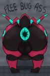 abdominal_bulge anthro anus arthropod balls belly big_balls big_butt butt free_use gaping gaping_anus generation_5_pokemon genitals glory_hole hi_res huge_balls hyper male nintendo pokemon pokemon_(species) puffy_anus rear_focus rear_view scolipede solo stiinkbug stuck through_wall