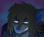  anthro blue_body blue_eyes blue_nose blue_skin brown_hair circe_(pankallisti) close-up countershading devious devious_grin female grin hair jujutsu_kaisen light_from_below mahito_(jujutsu_kaisen) mammal murid murine pankallisti rat rodent shaded_face smile solo stitched_face 