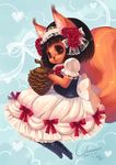  &lt;3 acorn boots bow brown_eyes brown_hair female flower hair headdress looking_at_viewer mammal pinecone ribbons rodent solo squirrel suan-cat young 