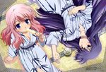  baka_to_test_to_shoukanjuu cleavage himeji_mizuki ice_cream japanese_clothes kirishima_shouko long_hair megami noda_megumi_(artist) pink_hair purple_hair 