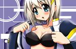  blonde_hair blue_eyes blush bra chirorian hair_ornament lingerie lyrical_nanoha mahou_shoujo_lyrical_nanoha mahou_shoujo_lyrical_nanoha_a's solo underwear undressing unison yagami_hayate 