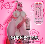  3d_(artwork) animal_genitalia animal_penis anthro areola balls beverage big_balls big_breasts big_penis blender_(artwork) blender_cycles_(artwork) breasts can chest_fur colored_nails container digital_media_(artwork) energy_drink english_text equine_genitalia equine_penis erection fur genitals gynomorph holding_can holding_container holding_object intersex long_penis looking_at_viewer lovander medial_ring monster_energy nails navel nipple_dip nipples non-mammal_balls non-mammal_breasts non-mammal_navel non-mammal_nipples open_mouth pal_(species) palmorph palworld penis pink_areola pink_background pink_body pink_eyelids pink_eyes pink_fur pink_nails pink_nipples pink_penis pocketpair pseudo_hair saggy_balls scalie simple_background solo text thick_thighs watermark wide_hips zelyonka 