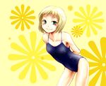  bad_id bad_pixiv_id blonde_hair casual_one-piece_swimsuit green_eyes huang_baoling one-piece_swimsuit rduuroorn short_hair smile solo swimsuit tiger_&amp;_bunny 