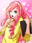  drill_hair hairband happy pink_hair smile trap tsukimiya_ringo uta_no_prince-sama wink 