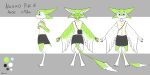  2:1 3_fingers 3_toes 4_ears absurd_res ambiguous_gender anthro avali avian barefoot big_ears biped black_bottomwear black_claws black_clothing black_eyebrows blue_eyes bottomwear character_name cheek_tuft claws clothed clothed_anthro clothing color_swatch digital_drawing_(artwork) digital_media_(artwork) digitigrade dipstick_tail english_text eyebrows facial_tuft feathers feet fingers flat_colors fluffy front_view full-length_portrait fully_clothed fur green_body green_ears green_feathers green_fur green_tail grey_background hi_res long_tail looking_at_viewer markings model_sheet multi_ear multicolored_body paws portrait rear_view shirt side_view signature simple_background skirt smile solo standing tail tail_markings tail_tuft tan_clothing text toes topwear tuft two_tone_body two_tone_tail white_background white_body white_clothing white_feathers white_fur white_inner_ear white_tail white_topwear white_tuft winged_arms wings zav-ki 