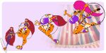 2024 anthro breast_expansion breasts claws clothing dc_comics digital_media_(artwork) ear_piercing ear_ring expansion felid female footwear growth hair hi_res high_heels human human_to_anthro long_hair mammal mind_control navel open_mouth pantherine piercing pink_hair purple_clothing purple_footwear purple_high_heels red_hair ring_piercing sequence shoes simple_background smile solo species_transformation spiral spiral_eyes starfire_(teen_titans) surprised tail tail_growth teen_titans tiger toonvasion transformation transformation_ring