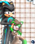  anthro balls bigdon1992 body breasts canine duo fellatio female hair hedgehog jade licking male mammal nipples nude oral oral_sex original_character penis sega sex short_hair shower sonic-fanchara sonic_(series) straight tail the tongue verius voltaire wolf 