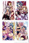  :d absurdres agarest_senki_(series) agarest_senki_zero alice_(agarest_senki_zero) ass bare_legs barefoot belt bikini black_legwear blonde_hair blue_eyes blue_legwear blush boots braid breast_press breasts bridal_gauntlets buruma cleavage dana_(agarest_senki_zero) detached_sleeves double_bun eye_contact fingerless_gloves friedelinde_(agarest_senki_zero) gloves green_hair gym_uniform hairband highres hirano_katsuyuki holding_hands hood hoodie hug interlocked_fingers knee_boots kneeling long_hair looking_at_another looking_at_viewer medium_breasts mimel_(agarest_senki_zero) multicolored_hair multiple_girls naked_ribbon open_mouth pale_skin panties pink_eyes pink_hair pointy_ears purple_eyes purple_hair ribbon routier_(agarest_senki_zero) scan scarf school_swimsuit shernini_(agarest_senki_zero) shirt_lift short_hair short_shorts shorts side-tie_panties sitting small_breasts smile staff sweat swimsuit symmetrical_docking thighhighs twintails underboob underwear wardrobe_malfunction water water_gun wet white_panties 