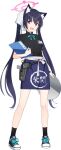  1girl animal_ear_fluff animal_ears apron arm_at_side belt black_hair black_shirt black_shoes black_socks blue_apron blue_archive blue_ribbon breasts cat_ears clipboard clothes_writing collared_shirt cross-laced_shoes fang full_body game_asset gun hair_ribbon halo hand_up handgun highres holding holding_clipboard holding_tray holster holstered hwansang id_card large_variant_set legs long_hair looking_at_viewer neck_ribbon nervous official_art open_mouth pigeon-toed pink_halo red_eyes ribbon serika_(blue_archive) shirt shoes short_sleeves sidelocks simple_background skin_fang slit_pupils small_breasts sneakers socks solo standing sweat tachi-e third-party_source translation_request transparent_background tray twintails variant_set very_long_hair waist_apron waitress watch weapon white_head_scarf wristwatch 