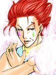  hisoka hunter_x_hunter male male_focus red_hair solo 