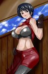  1girl big_breasts breasts cho-misokatu fishnets gloves highres kurotsuchi kurotsuchi_(naruto) large_breasts misokatsu_(cho-misokatu) naruto naruto_shippuuden short_hair smirk solo 