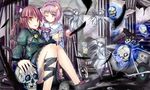  animal_ears braid cat_ears cat_tail darren kaenbyou_rin komeiji_koishi komeiji_satori multiple_girls pink_eyes pink_hair red_eyes red_hair reiuji_utsuho reiuji_utsuho_(bird) skull tail touhou zombie_fairy 