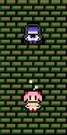  akemi_homura animated animated_gif chasing chibi ezakishii kaname_madoka lowres mahou_shoujo_madoka_magica multiple_girls pixel_art running sweatdrop 