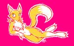  &#186;3&#186; breasts canine darkdoomer digimon female fox mammal ms_paint pink pink_background plain_background renamon solo toony 