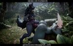  advertisement animal_genitalia animal_penis anthro big_breasts big_butt breasts butt canine_genitalia canine_penis detailed_background doggystyle duo emapaprich-nsfw female forest from_behind_position genitals hi_res hollow_knight_(franchise) hornet_(hollow_knight) intersex intersex/female intersex_penetrating malo penetration penis plant sex team_cherry thick_thighs tree 